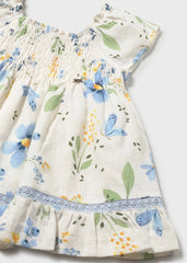 Vestido Pecho Resortado Florar Azul Mayoral detalle