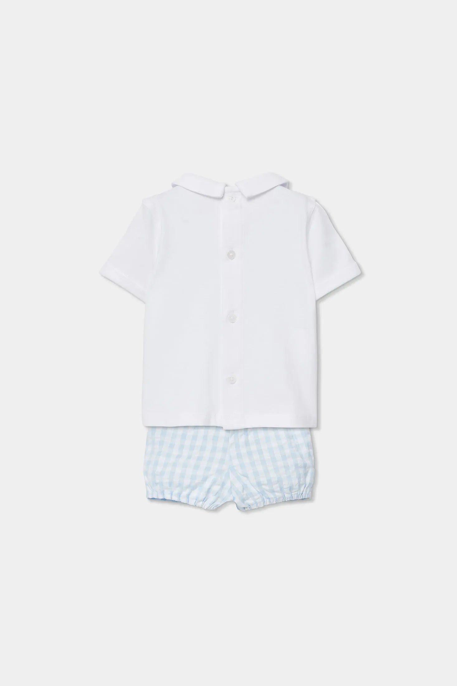 Conjunto Bermuda Cuadros Azul Boboli estilo