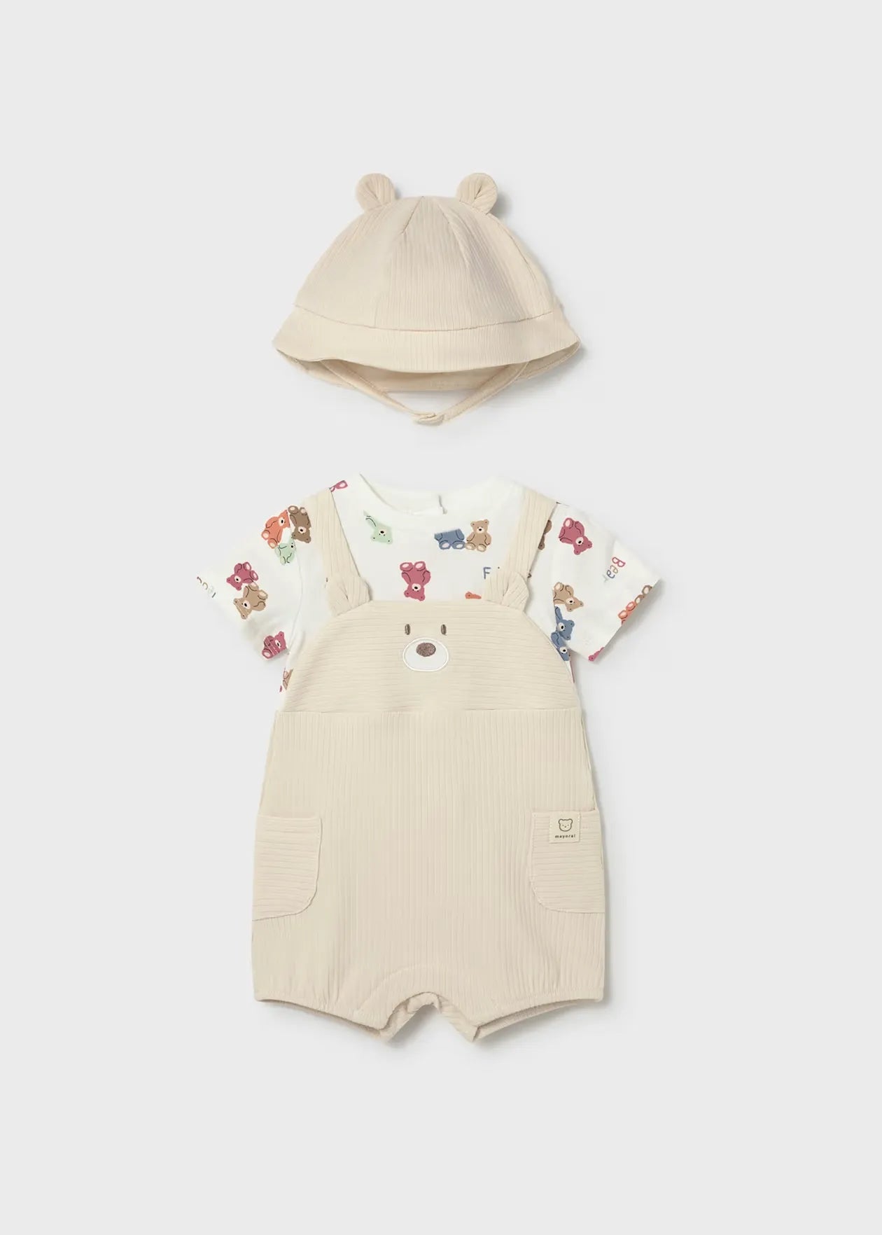 Conjunto Overol Teddy con Pava Beige Mayoral