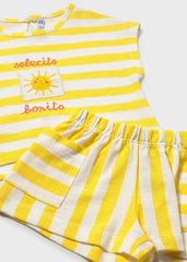 Conjunto Short Blusa Rayas Sol Amarillo Mayoral