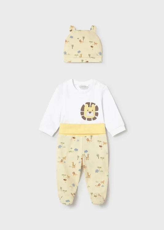 Conjunto Pantalón Gorro León Amarillo Mayoral