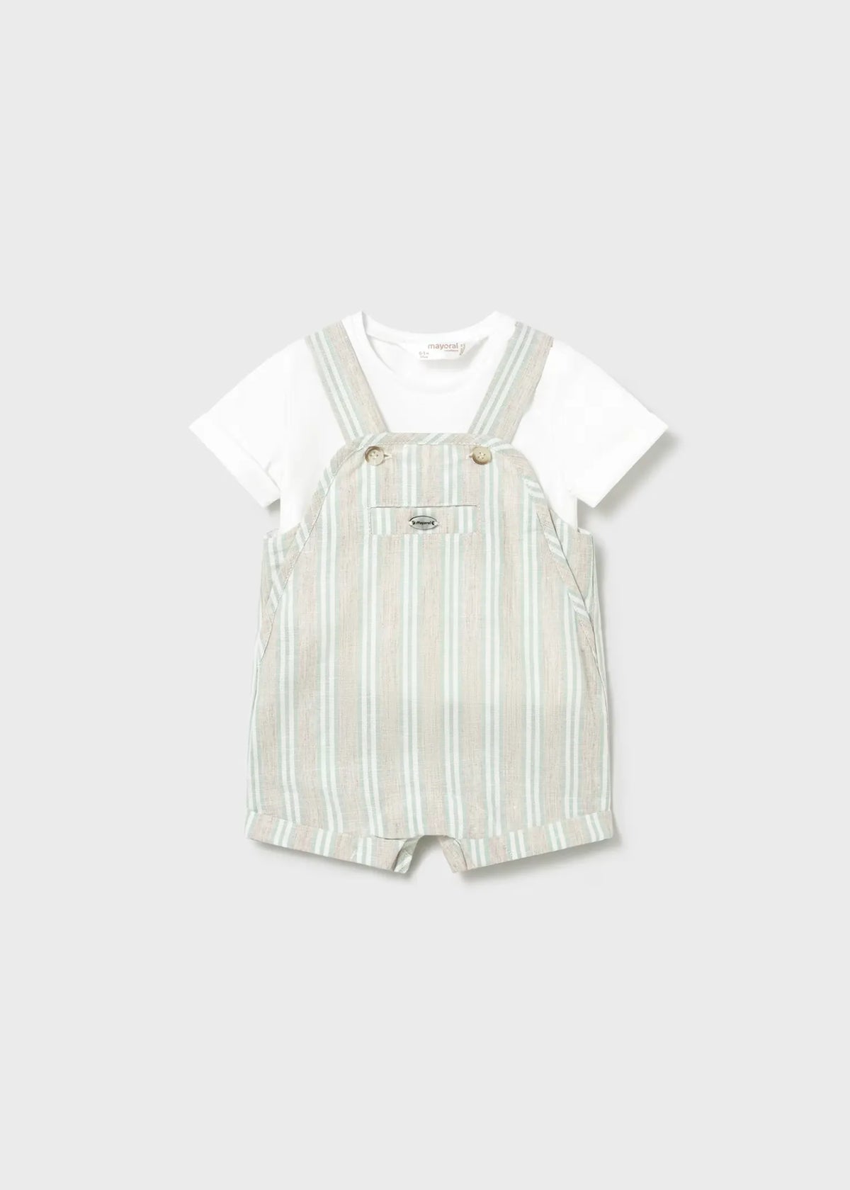 Conjunto Overol Rayas Beige Mayoral