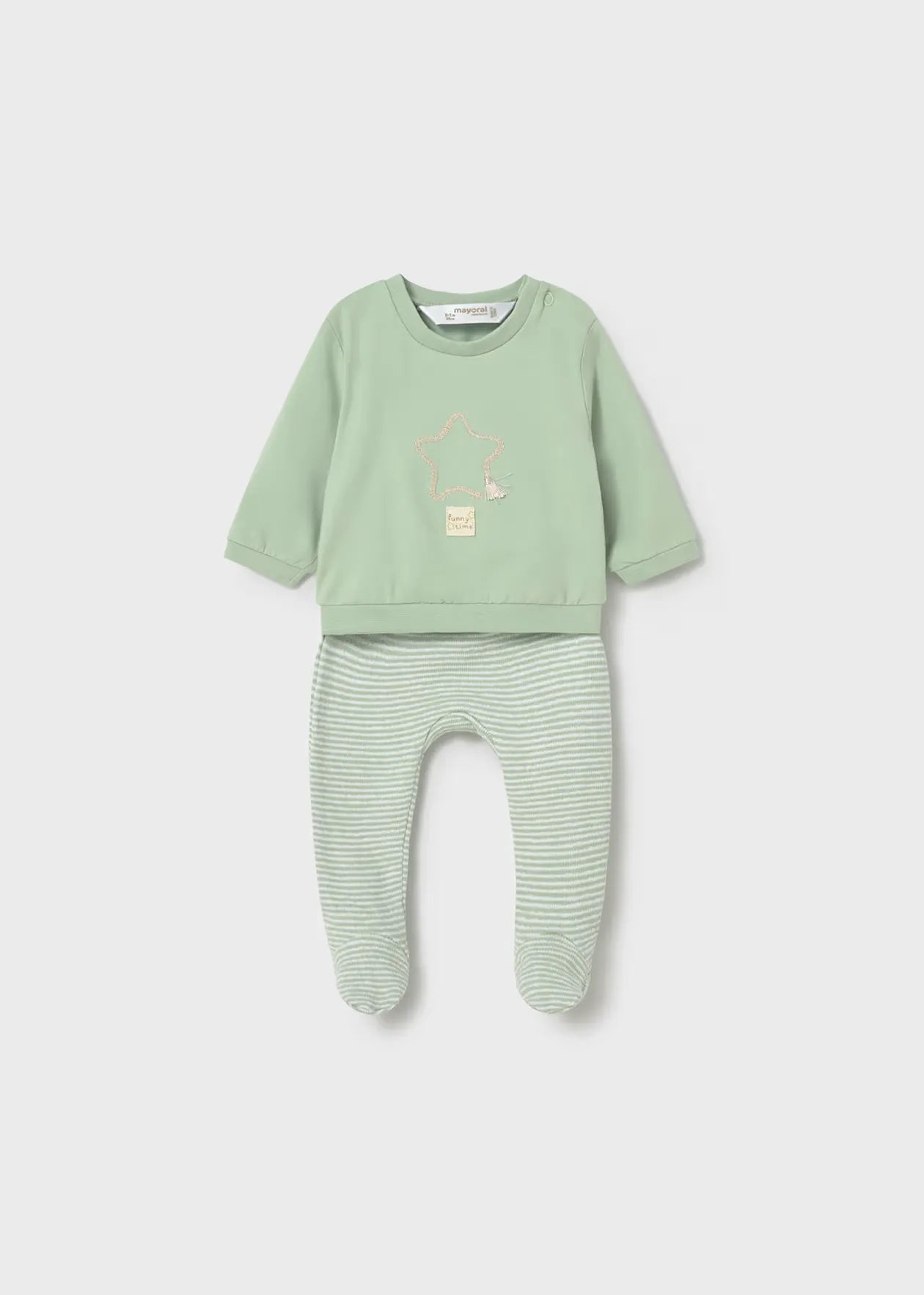 Conjunto Pantalón Rayas Verde Mayoral