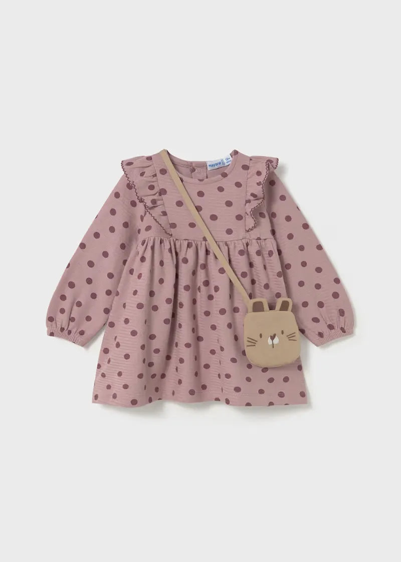 Vestido Puntos Con Bolso Rosa Mayoral