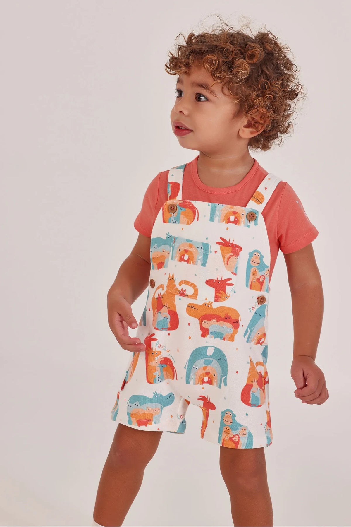 Conjunto Overol Bolsillo Jungla Naranja Boboli modelo