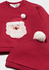 Conjunto 3 Piezas Bordado Papá Noel Rojo detalle