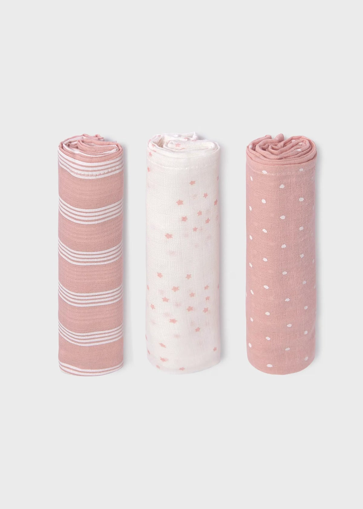 Set 3 Muselinas Gasa Rosa Estampado Mayoral