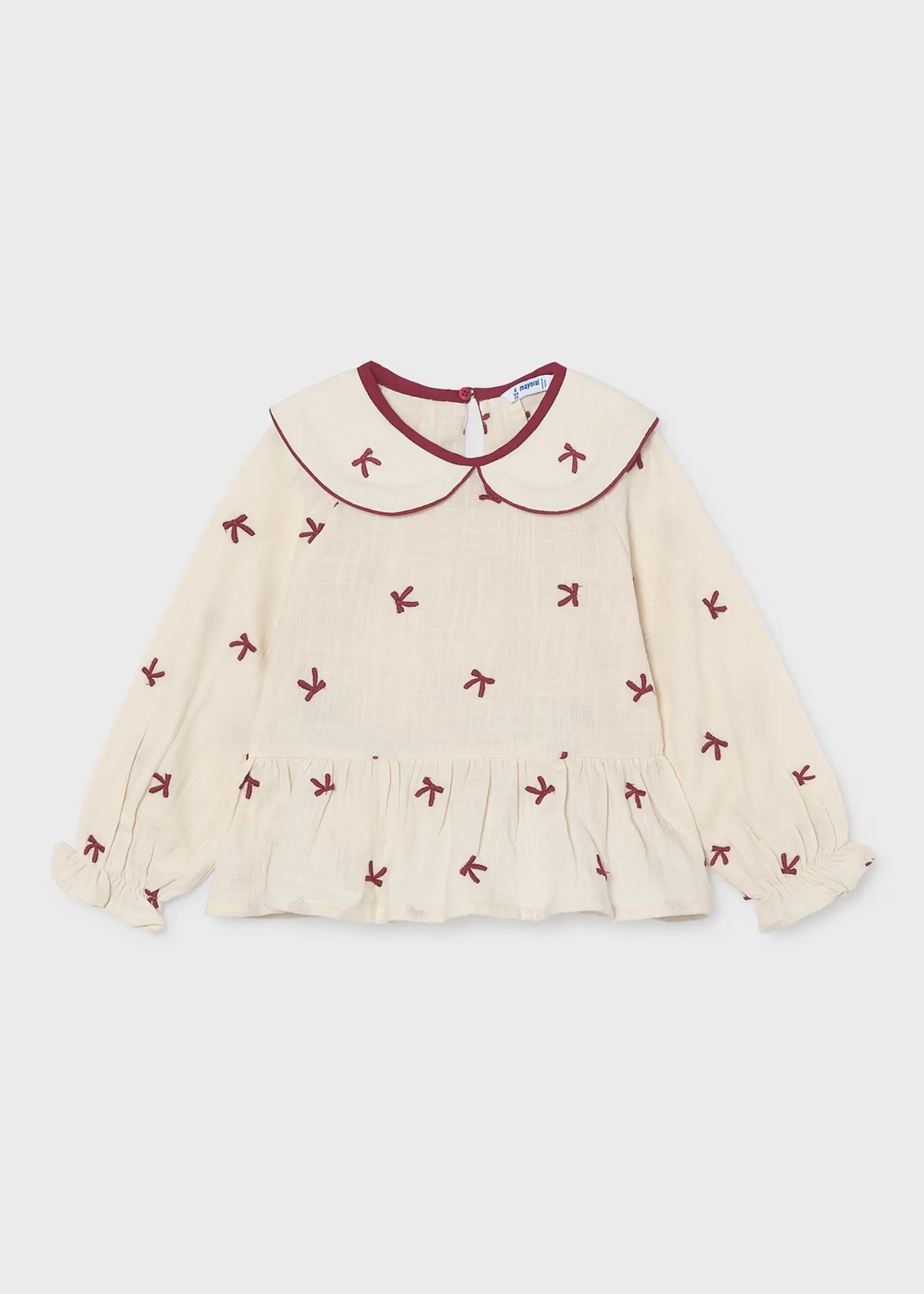 Blusa Cuello Moños Frambuesa Mayoral