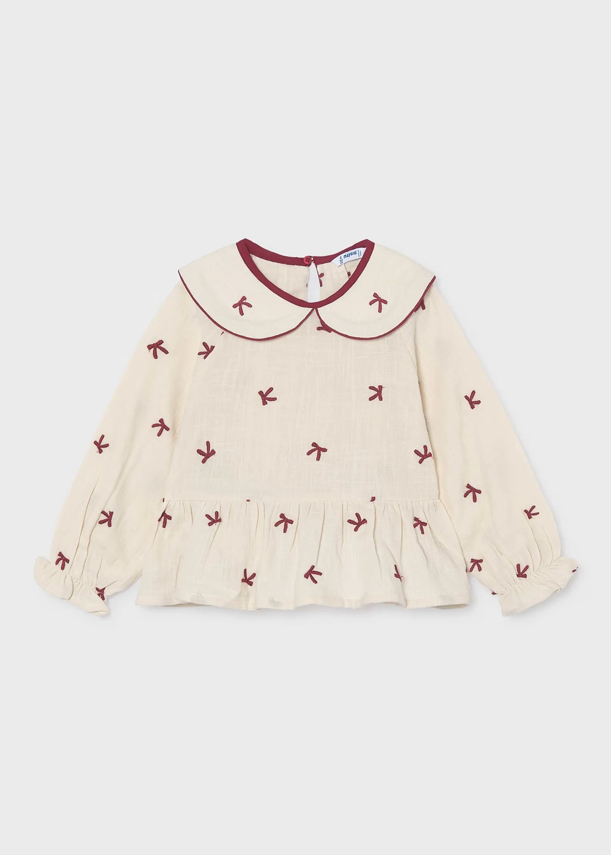 Blusa Cuello Moños Frambuesa Mayoral