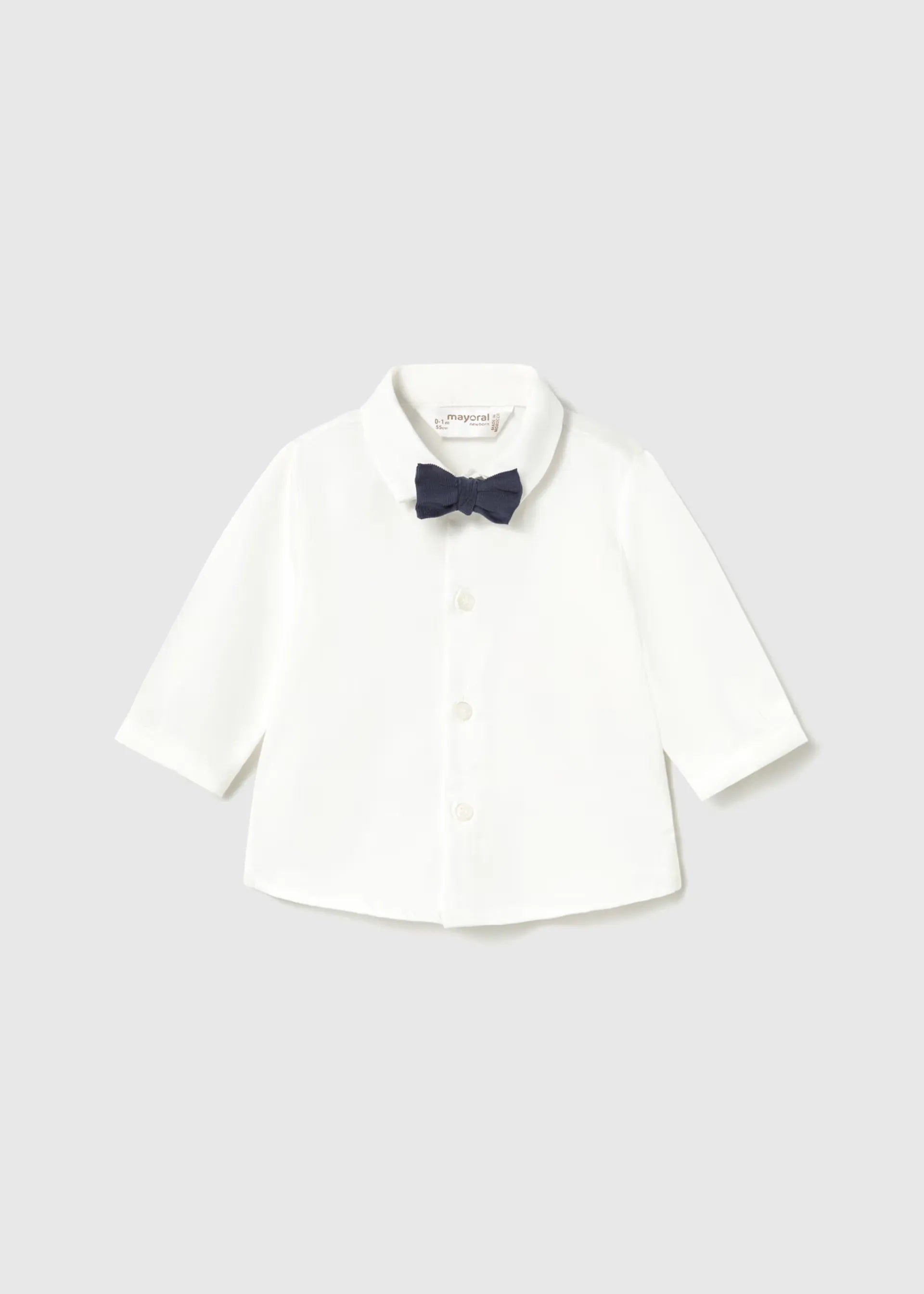 Camisa Manga Larga Blanco Corbatín Mayoral