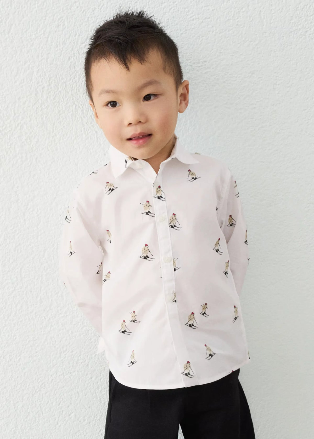 Camisa Manga Larga Estampado Esquiador Blanco Mayoral