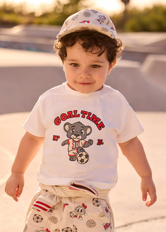 Camiseta Estampado Oso Goal Time Blanco Mayoral Modelo