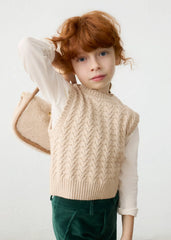 Blusa Estilo Chaleco Tejido Beige Mayoral Modelo