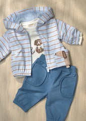 Conjunto 3 Piezas Dog Rayas Azul Mayoral
