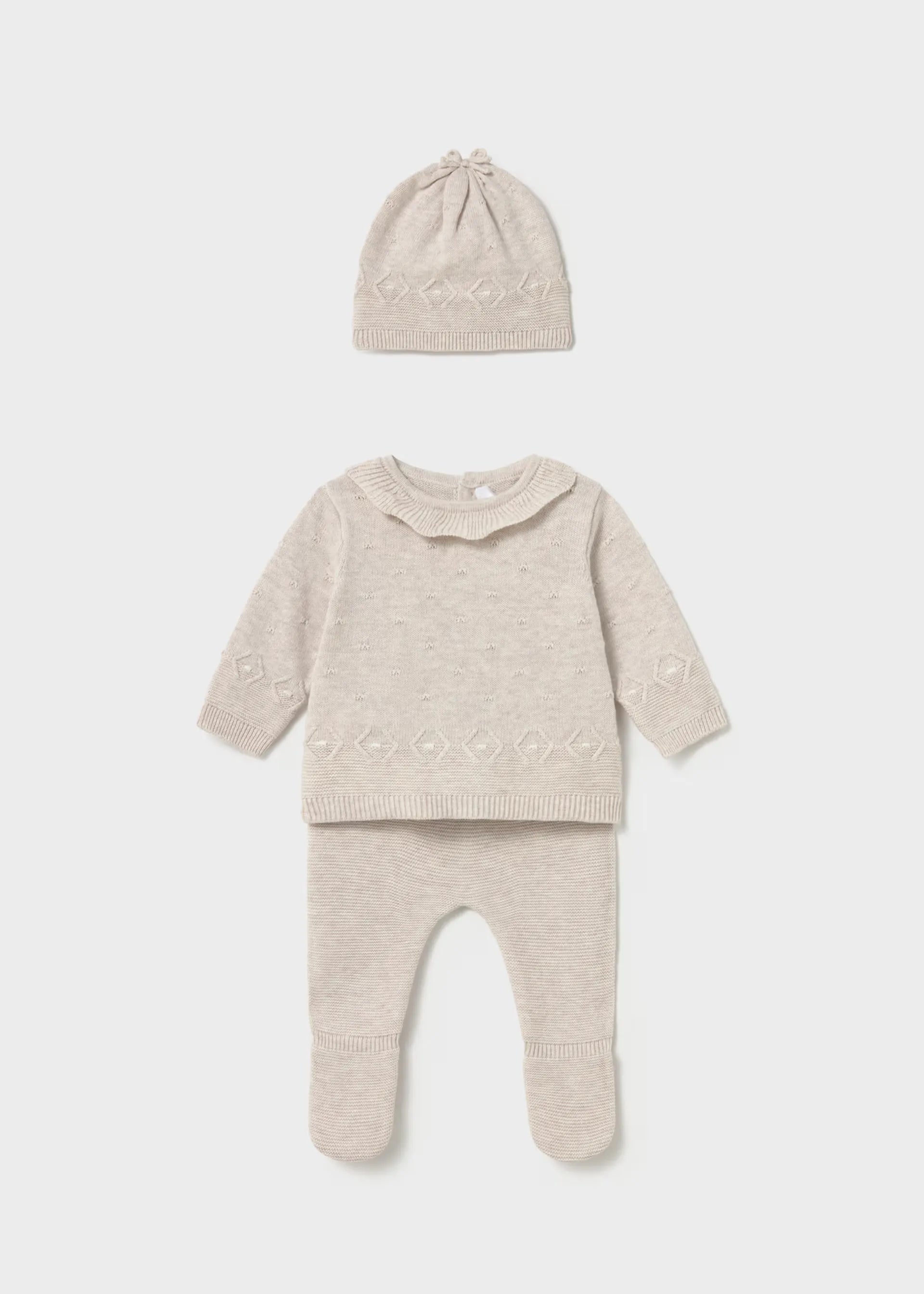 Conjunto 3 Piezas Tricot Beige Mayoral