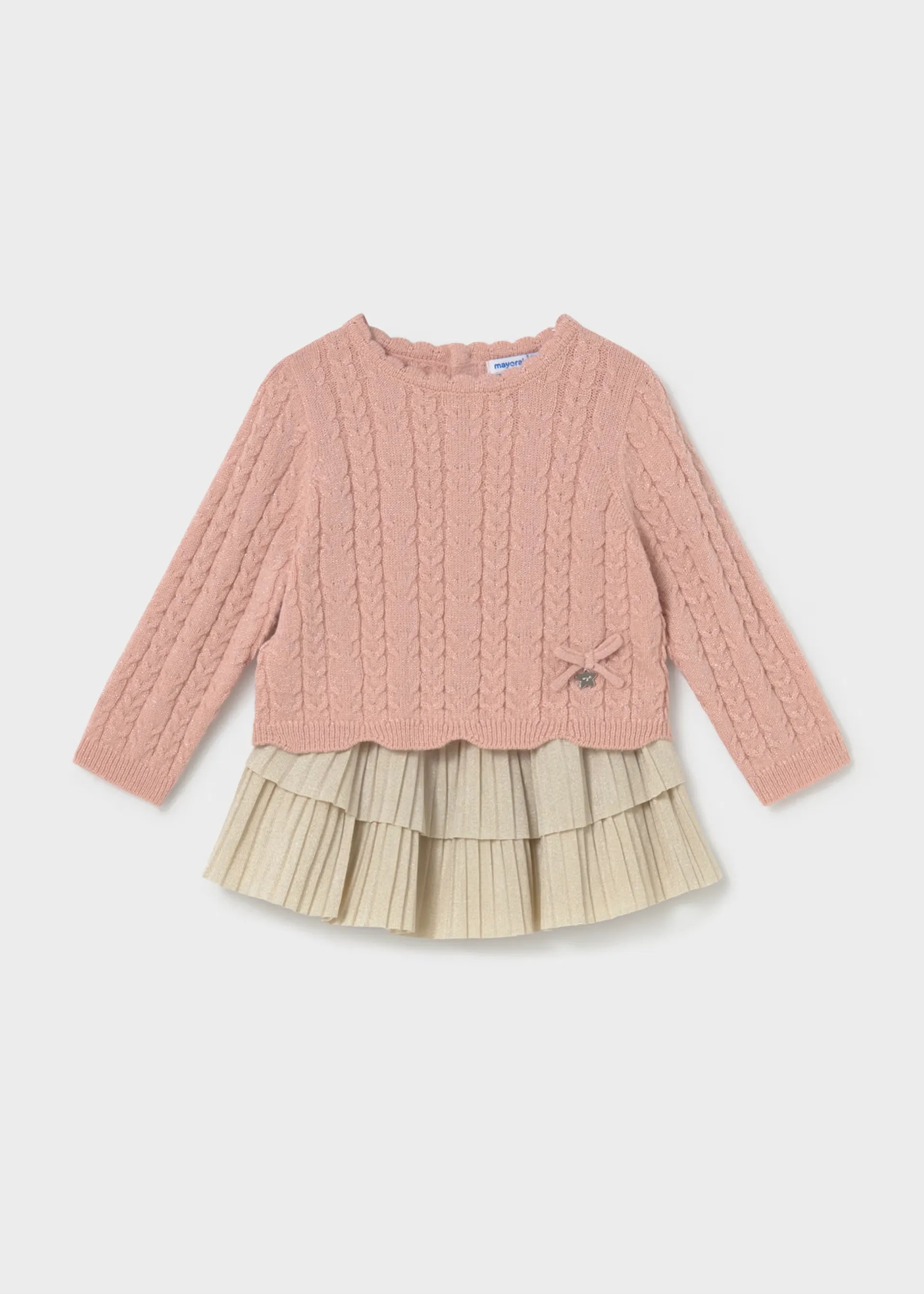 Conjunto Falda Volantes Brillo Rosa Mayoral