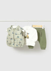 Conjunto 3 Piezas Chaleco Tractores Verde Mayoral