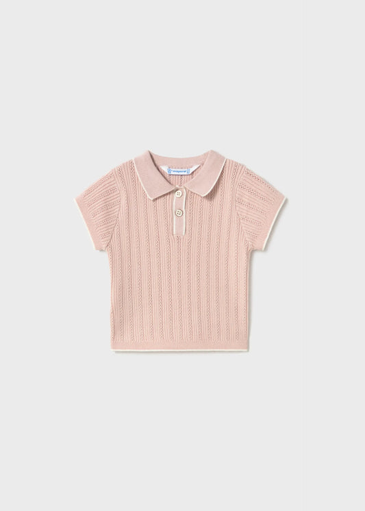 Blusa Polo Tricot Rosa Mayoral 