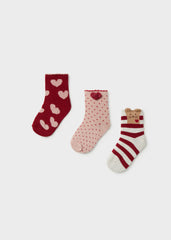 Set 3 Medias Corazones Rojo Mayoral