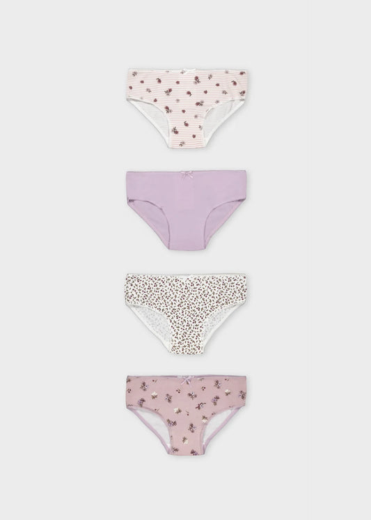 Set 3 Pantys Niña Estampado Lila Mayoral