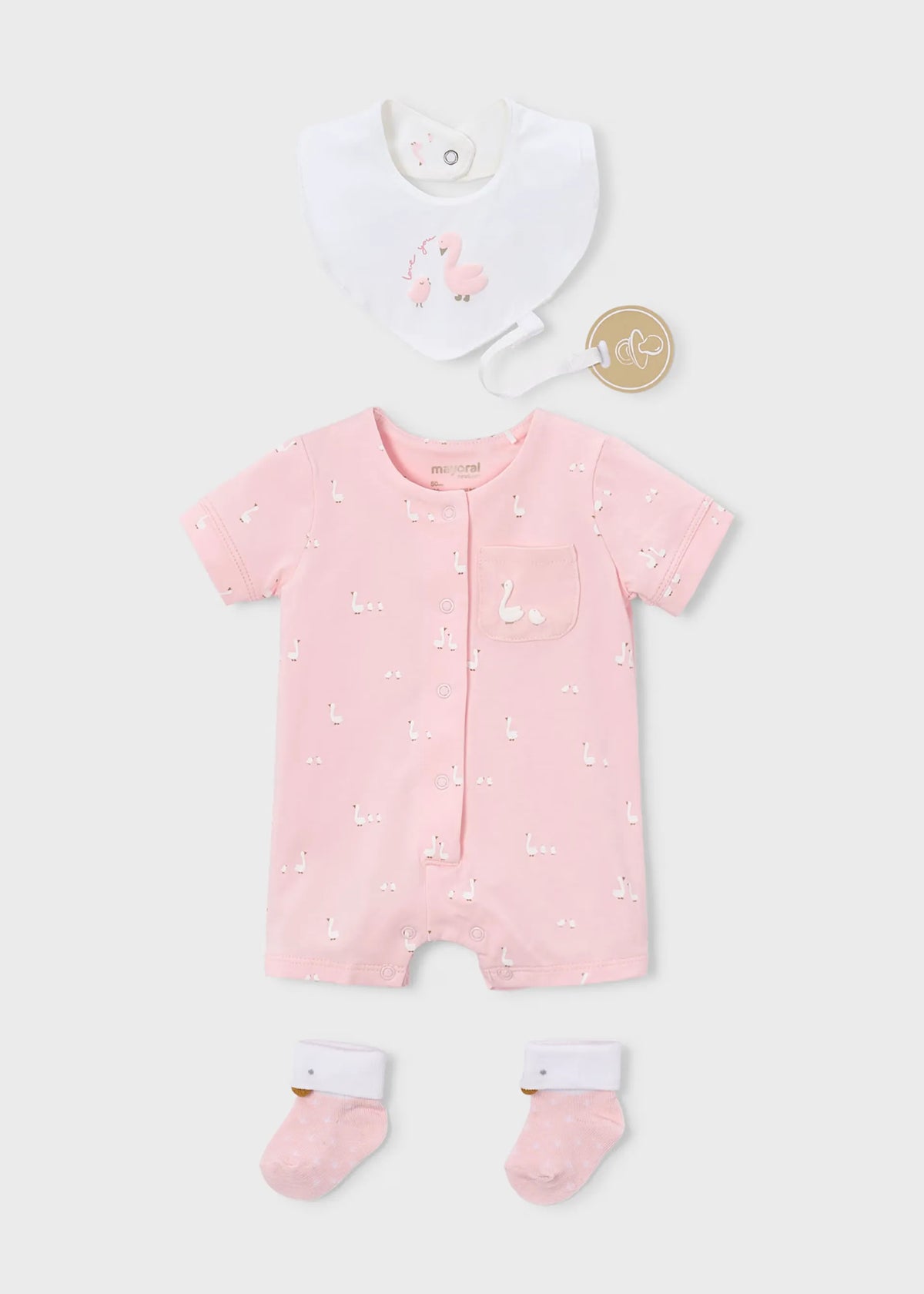Set Pelele Estampado Patos Rosa Mayoral