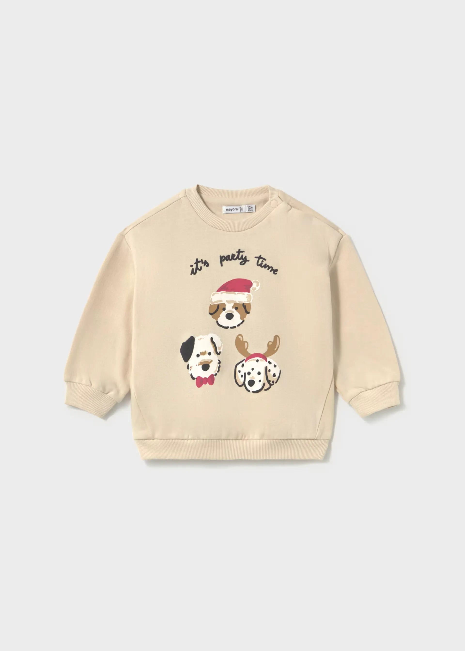 Saco Estampado Perritos Beige Navidad Mayoral