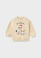Saco Estampado Perritos Beige Navidad Mayoral