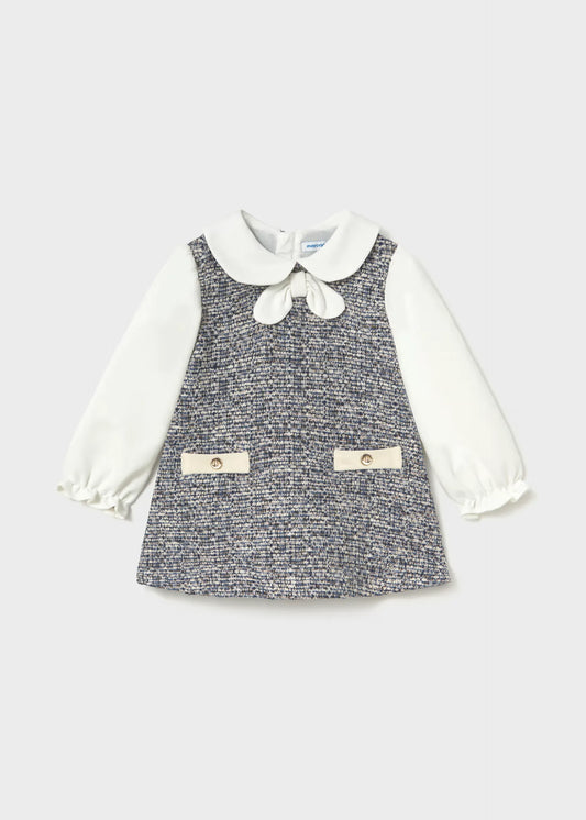 Vestido Combinado Tejido Azul Mayoral