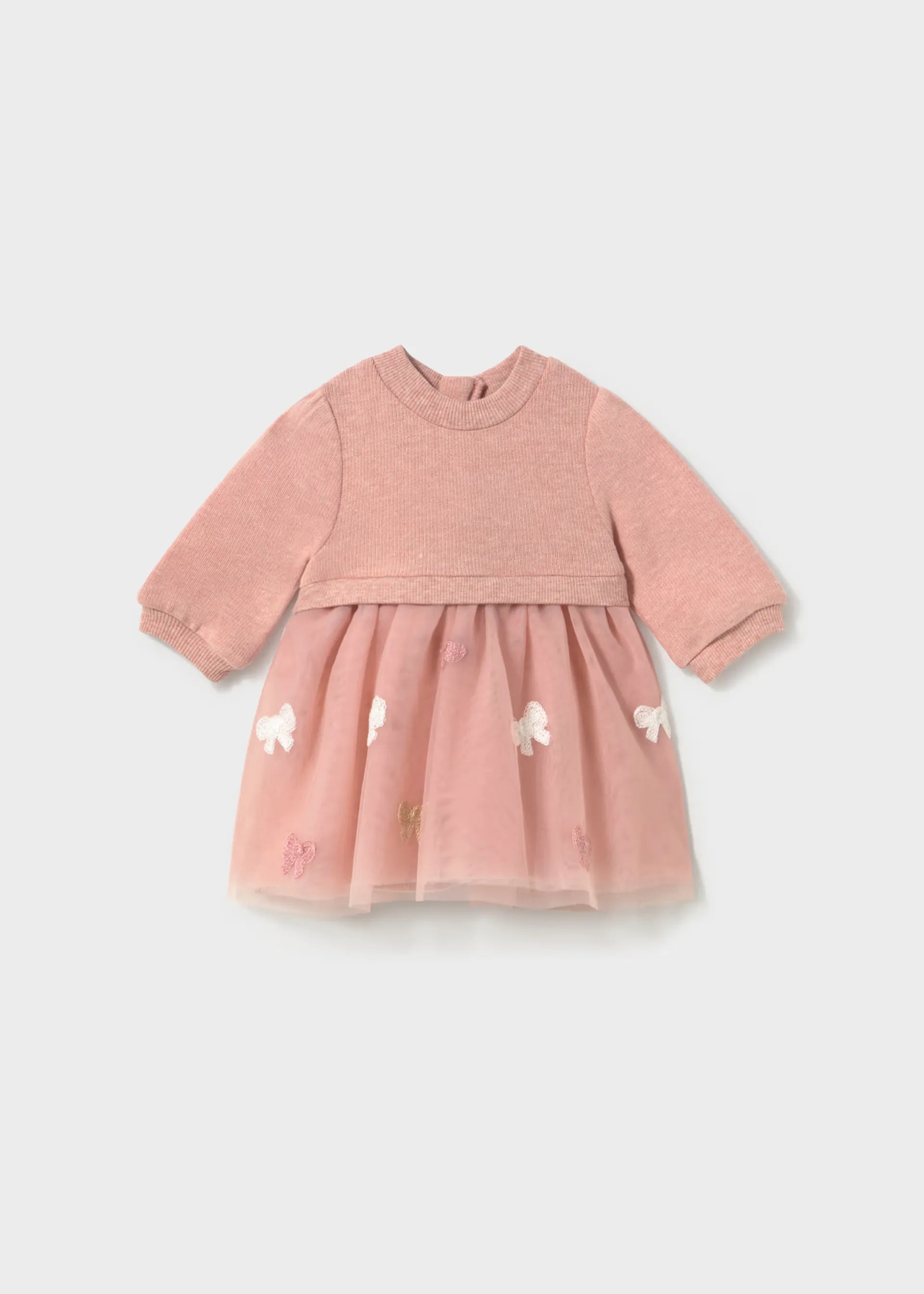 Vestido Tul Bordado Mariposas Rosas Mayoral