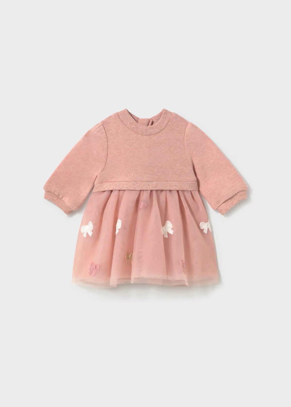Vestido Tul Bordado Mariposas Rosas Mayoral
