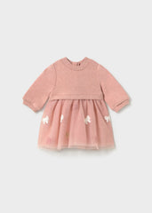 Vestido Tul Bordado Mariposas Rosas Mayoral