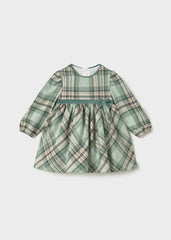 Vestido Cuadros Moño Verde Mayoral