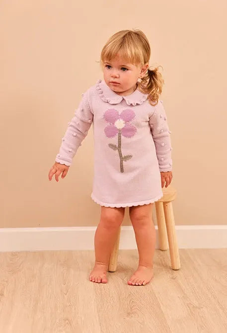 Vestido Tejido Flor Lila Boboli modelo