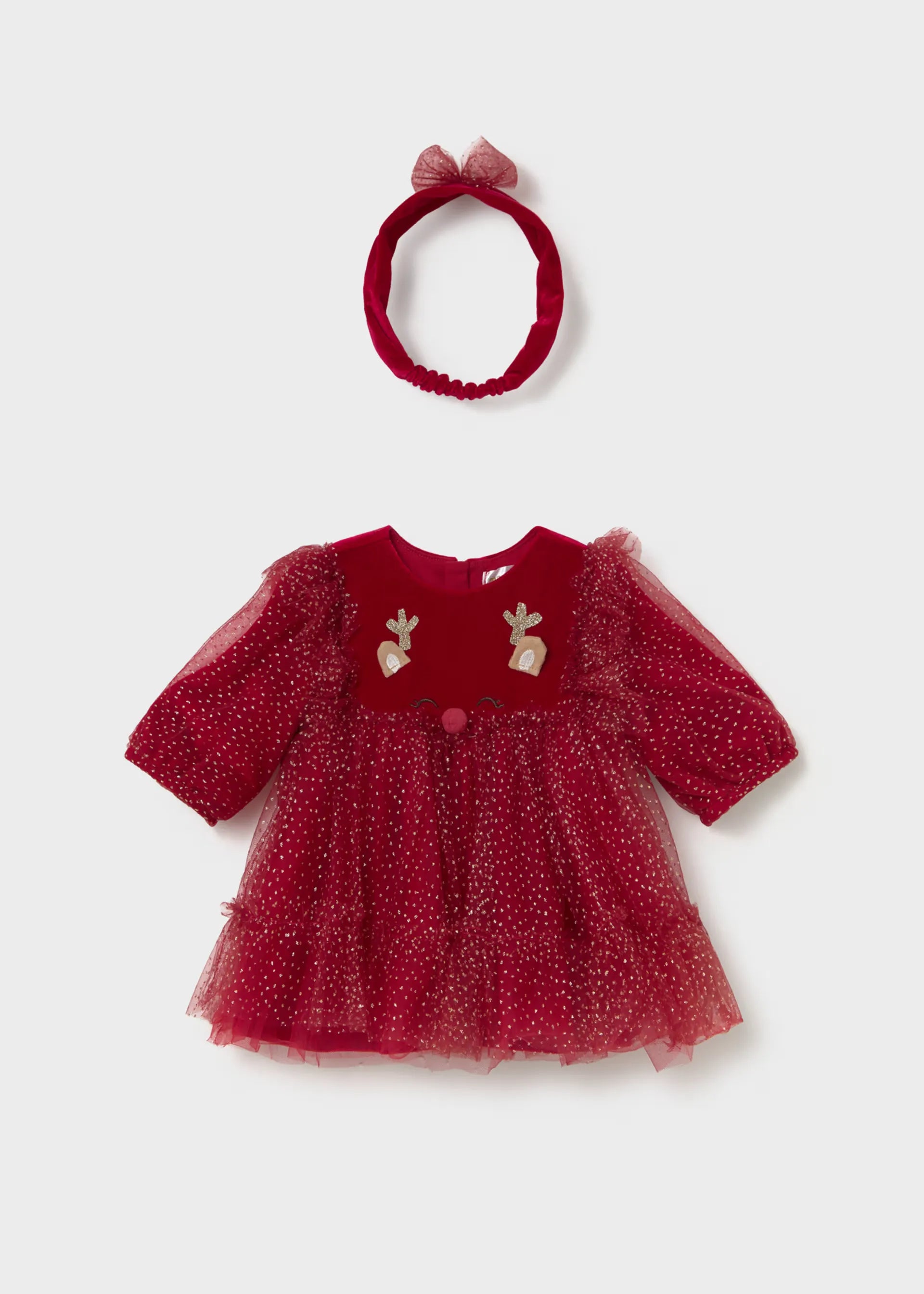 Vestido Tul Reno Brillo Rojo Mayoral