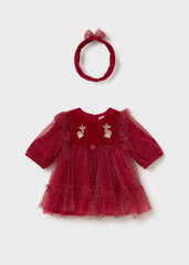 Vestido Tul Reno Brillo Rojo Mayoral