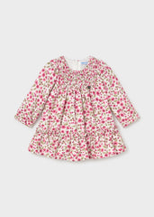 Vestido Terciopelo Estampado Flores Rosa Mayoral 