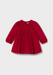 Vestido Terciopelo Plisado Rojo Mayoral