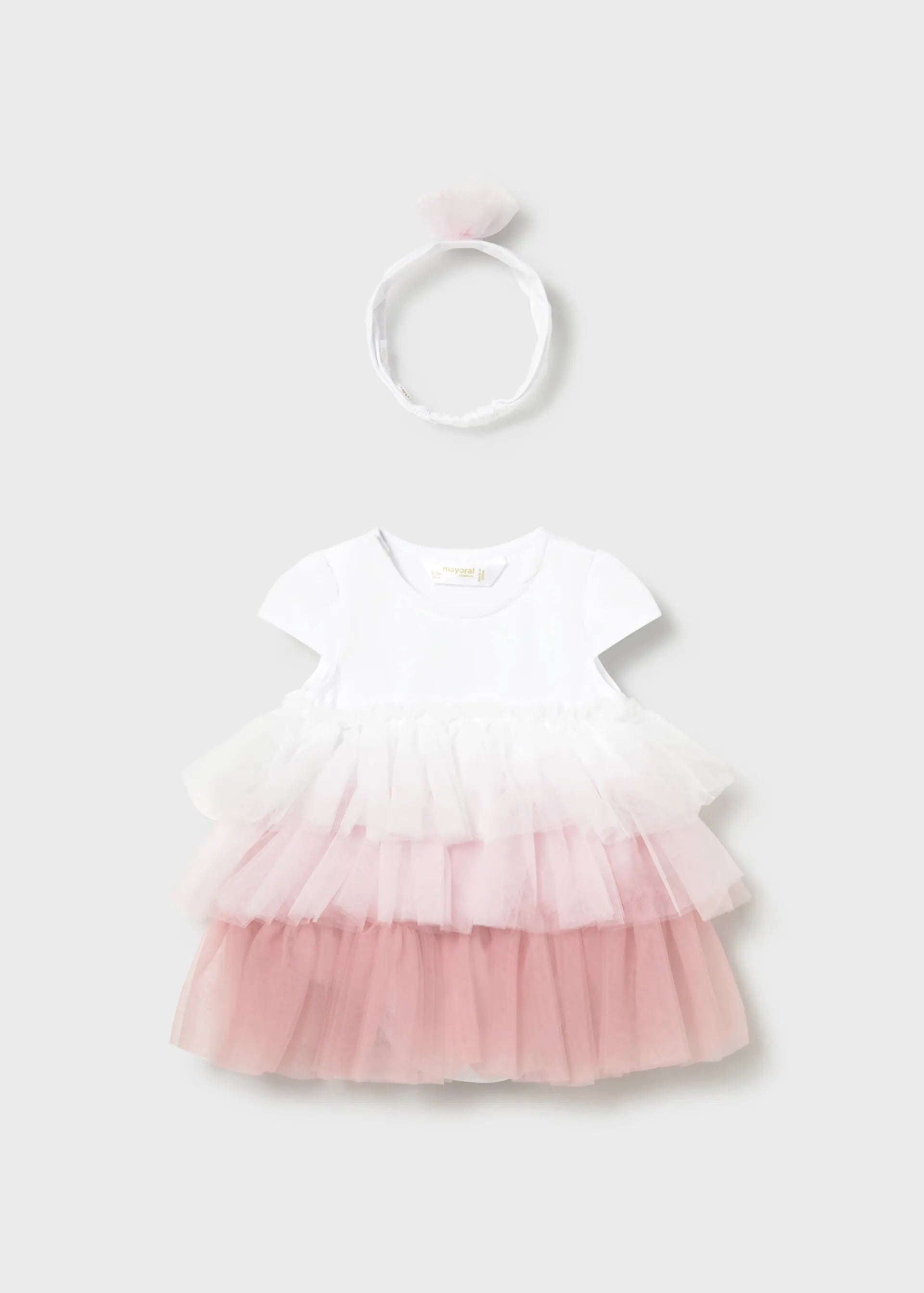 Vestido Tul con Diadema Rosa Mayoral