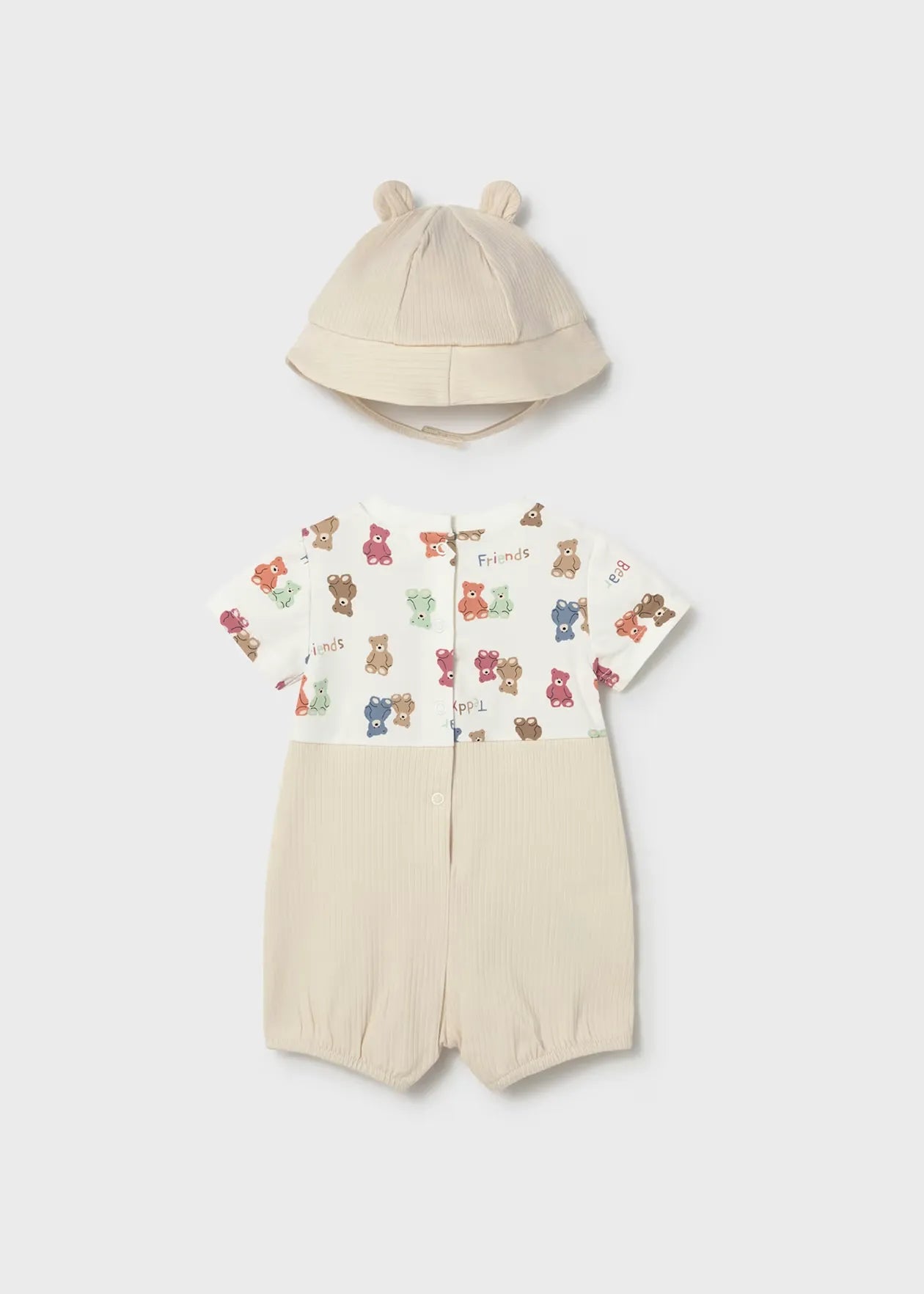 Conjunto Overol Teddy con Pava Beige Mayoral estilo