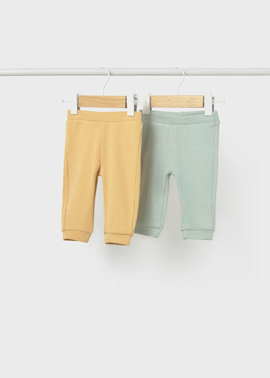 Set 2 Pantalones Acanalados Verde Amarillo  Mayoral