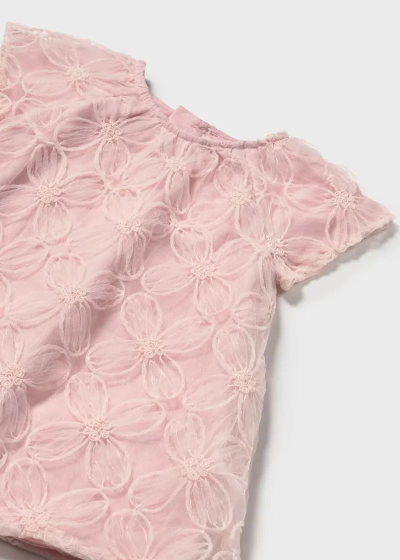 Vestido Flores Rosa Mayoral detalle