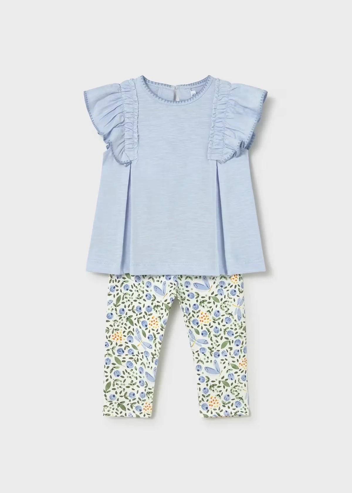 Conjunto Leggins y Blusa Estampado Flores Azul