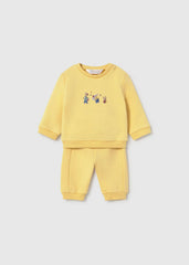 Conjunto Manga Larga Bordado Animales Amarillo Mayoral