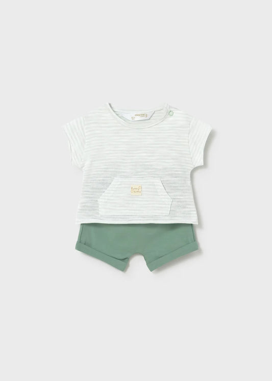 Conjunto Bermuda Estampado Rayas Verde Mayoral