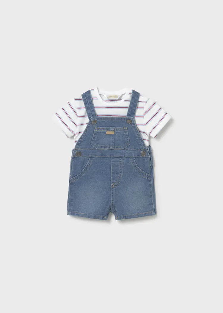 Conjunto Overol Denim Camiseta Rayas Mayoral diseño