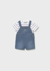 Conjunto Overol Denim Camiseta Rayas Mayoral diseño