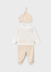 Conjunto Pantalón con Gorro Patos Beige Mayoral estilo