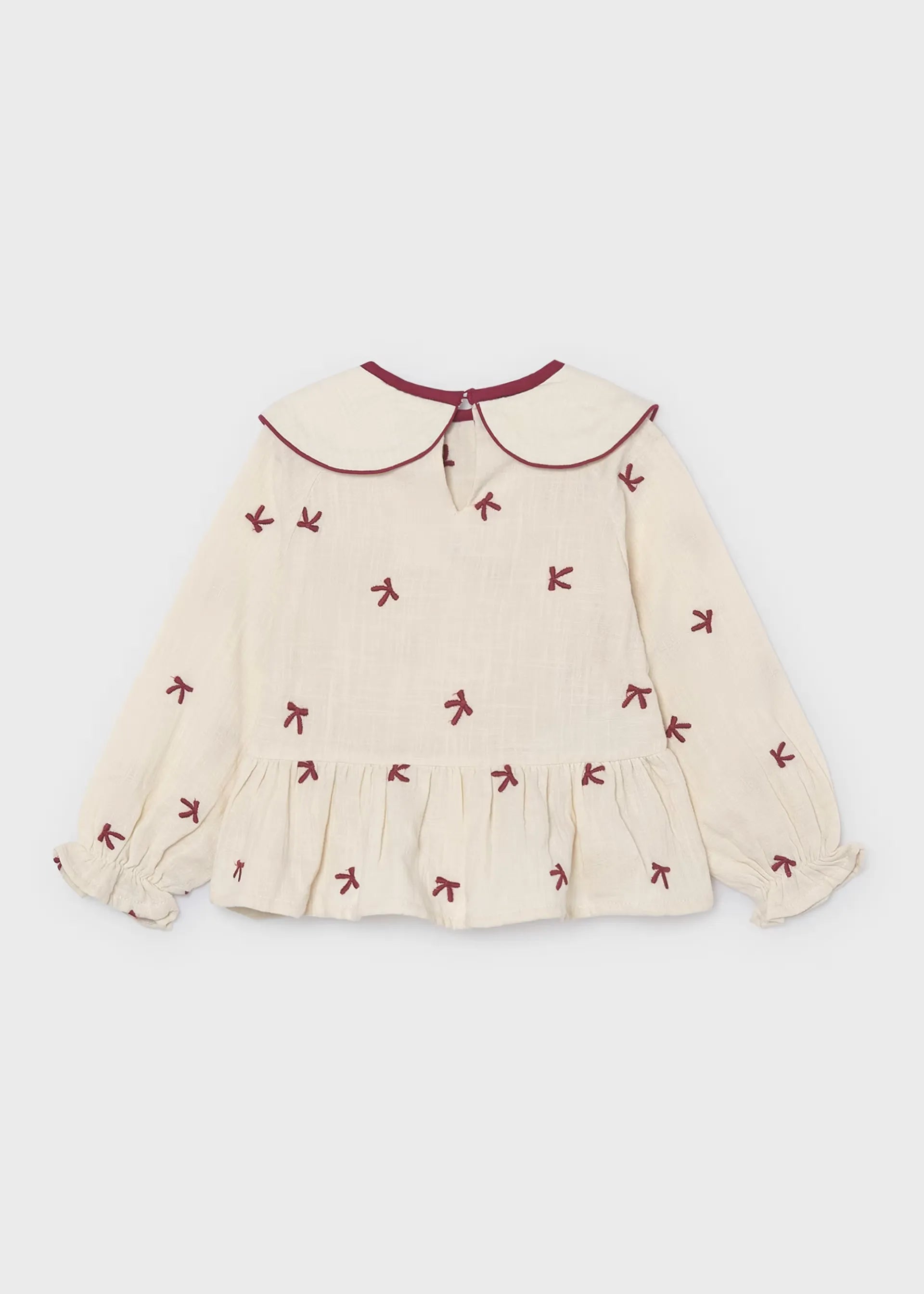 Blusa Cuello Moños Frambuesa Mayoral Moda