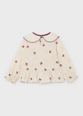Blusa Cuello Moños Frambuesa Mayoral Moda