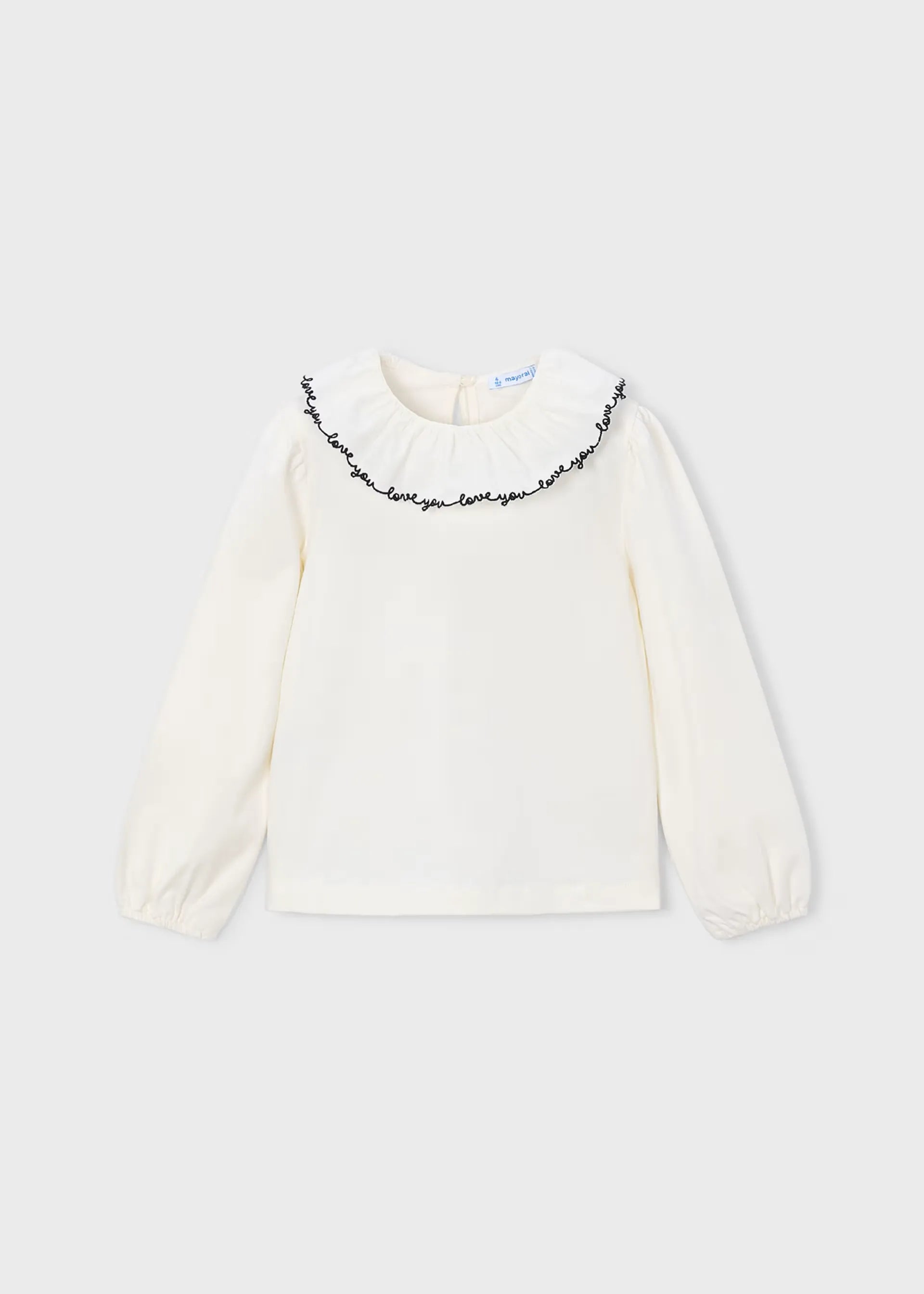 Blusa Manga Larga Detalle Cuello Negro Mayoral Moda